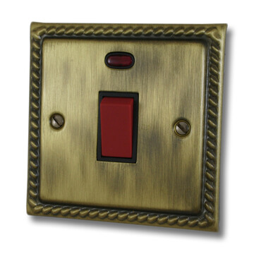 Georgian Antique Brass Single Cooker Switch