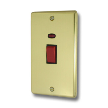 Contour Polished Brass Vertical Cooker Switch