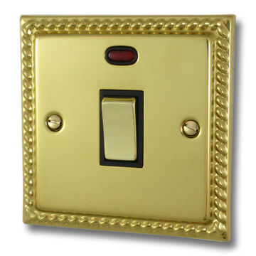 Georgian Polished Brass Double Pole Switch