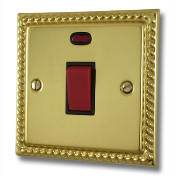 Georgian Polished Brass Single Cooker Switch
