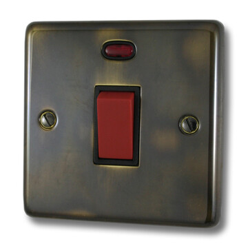 Contour Aged Brass Single Cooker Switch
