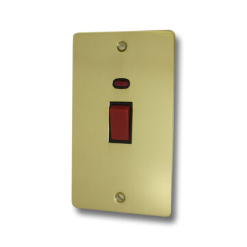 Flat Polished Brass Vertical Cooker Switch