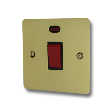 Flat Polished Brass Single Cooker Switch