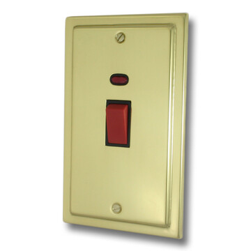 Victorian Polished Brass Vertical Cooker Switch