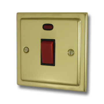 Victorian Polished Brass Single Cooker Switch