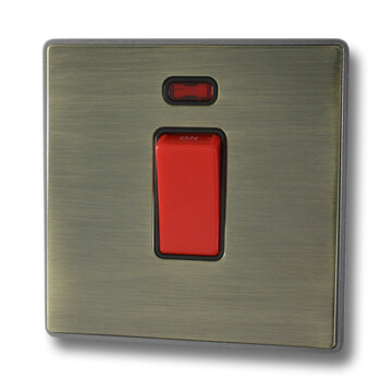 Screwless Antique Brass Single Cooker Switch