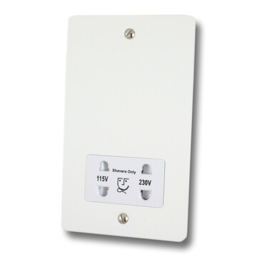 Flat White Shaver Socket (White Insert)