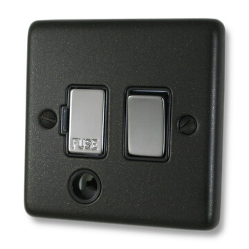 Contour Graphite Switched Fused Spur With Flex Outlet (Black Nickel Rocker) 35711