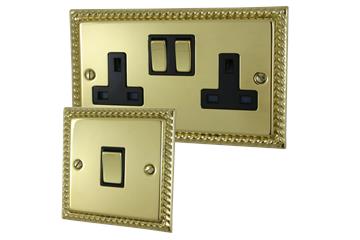 Georgian Polished Brass Sockets and Switches