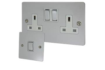 Flat Polished Chrome Sockets and Switches