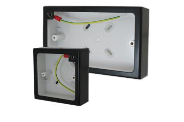 Matt Black Pattress Boxes and Surrounds