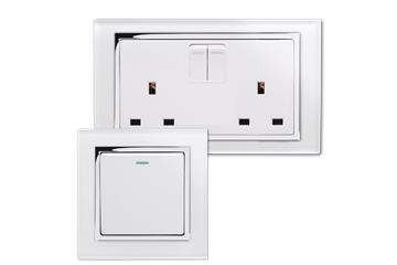 Retrotouch White Crystal Sockets and Switches-Retrotouch White Crystal Sockets and Switches