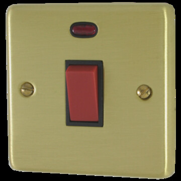 Contour Satin Brass Single Cooker Switch
