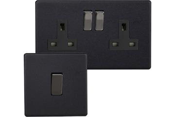 Screwless Black Sockets and Switches-Picture