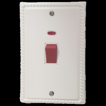 Georgian Matt White Vertical Cooker Switch