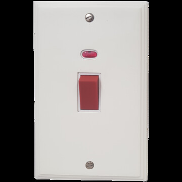 Cast Matt White 45 amp Vertical Cooker Switch