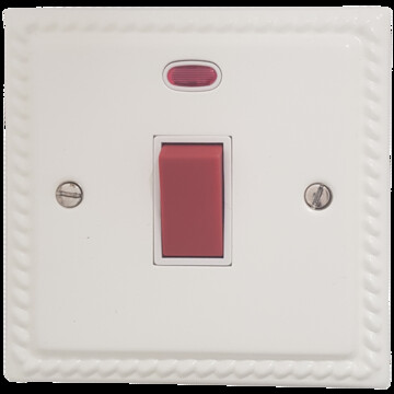 Georgian Matt White Single Cooker Switch