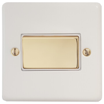 White Fan Isolator Switch (Brass Switch)