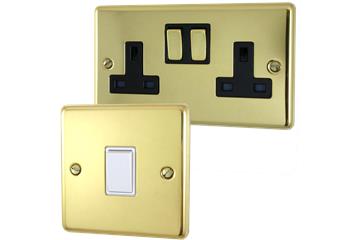 Contour Polished Brass Unlacquered Sockets and Switches-Contour Polished Brass Unlacquered