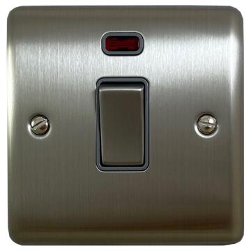 Basics Brushed Steel Double Pole Switch