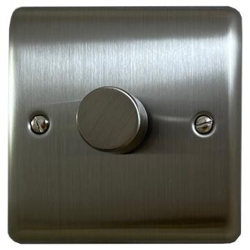 Brushed Steel Dimmer (1 Gang)