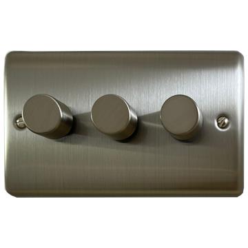 Brushed Steel Dimmer (3 Gang)