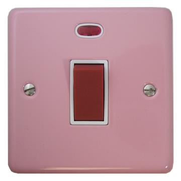 Contour Pink Single 45 amp Cooker Switch