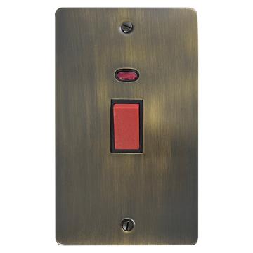 Flat Antique Brass Vertical Cooker Switch