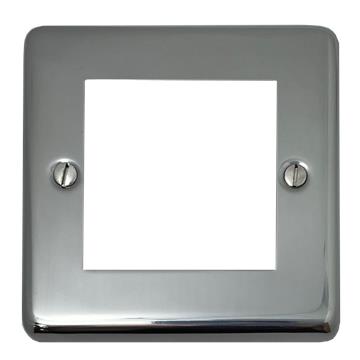G+H Polished Steel Modular Plate (1 Gang/2 Module/Plate Only)