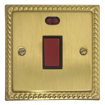 Georgian Satin Brass Single Cooker Switch