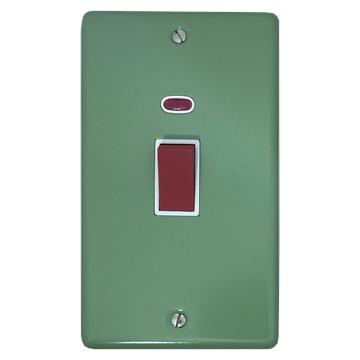 Contour Sage Green 45A DP Switch (White Insert/Vertical Plate)
