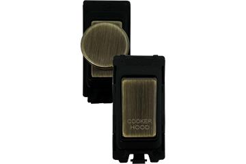 Antique Brass Grid Switch Modules-Antique Brass Grid Switches