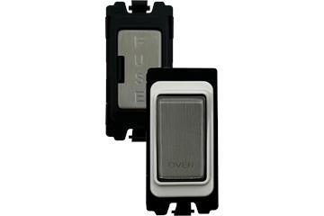 Brushed Steel Grid Switch Inserts-Brushed Steel Grid Switches