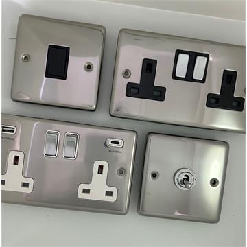 Polished Steel Sockets and Switches