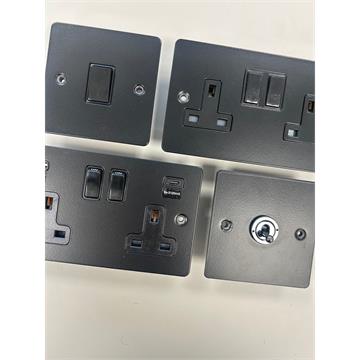 Flat Matt Black Socket and Switches