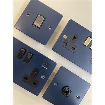 Flat Blue Sockets and Switches