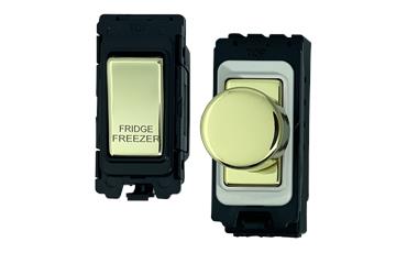 Polished Brass Grid Switch Inserts-Polished Brass Grid Switches