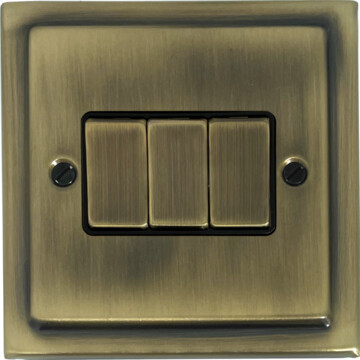 victorian light antique brass switch (3 gang) front 290425