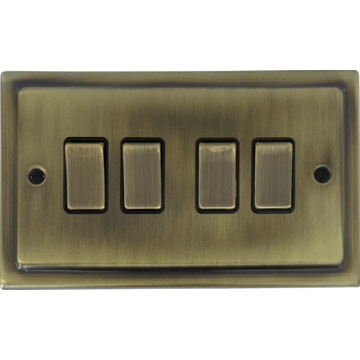 victorian light antique brass switch (4 gang) front 290425