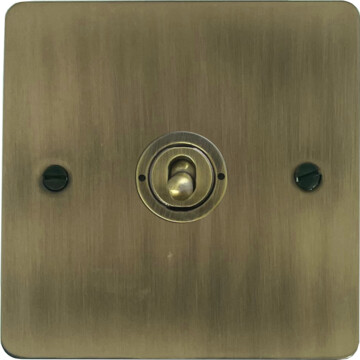 flat light antique brass intermediate toggle switch front 290425