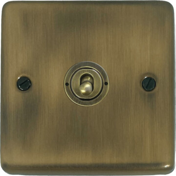 contour light antique brass toggle switch (1 gang/antique brass toggle) front 290425