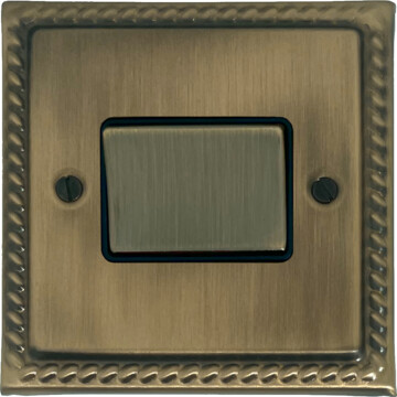 georgian light antique brass fan isolator front 290425