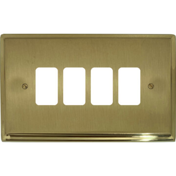 deco mixed brass grid plate (4 gang) front 160525
