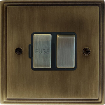 cast antique brass switched fused spur front fc0725
