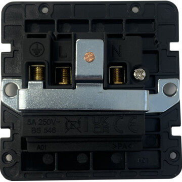 spectrum antique brass 5a 3 pin socket back bc0625