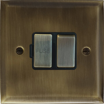 spectrum antique brass switched fused spur (brass switch) front fc0725