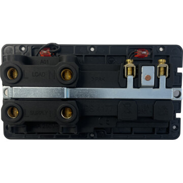 georgian light antique brass cooker switch with socket (black switch) back bc0625