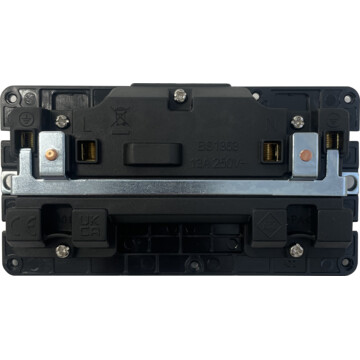 polished brass double socket (brass switches) back bc0625