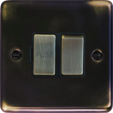 contour aged brass switched fused spur (metal switch) front fc0725