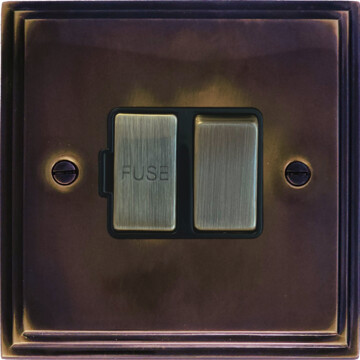 victorian cast aged brass switched fused spur front fc0725